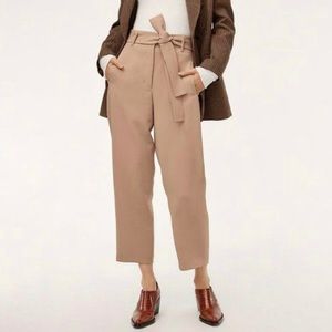 Aritzia (Wilfred) Taupe Tie Front Pants 8